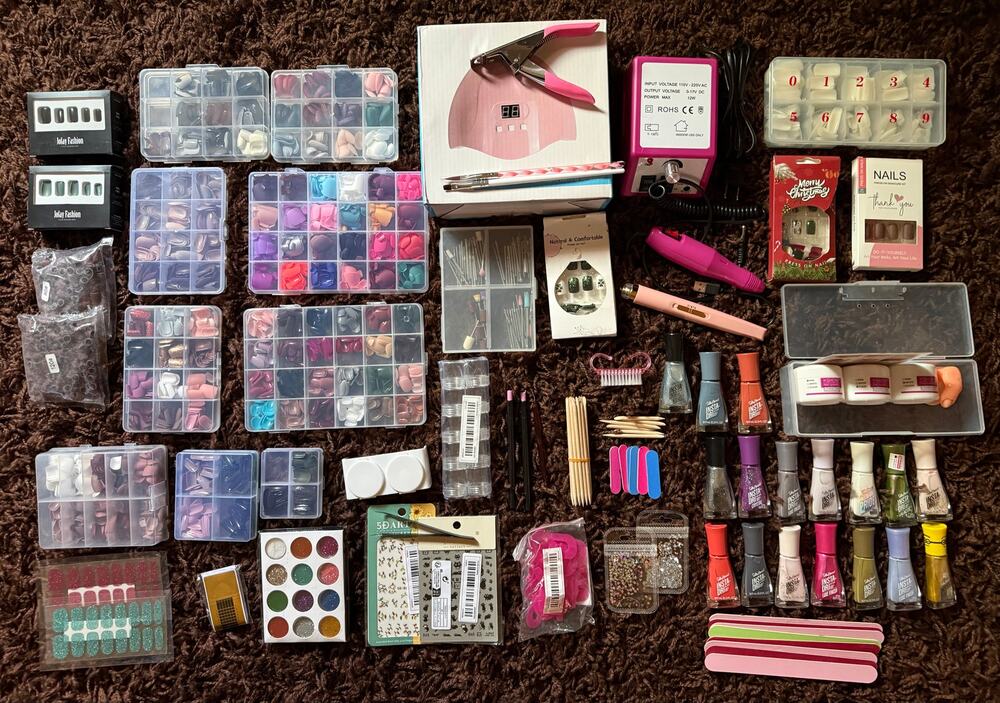 HUGE Lot NEW Acrylic Nails Kit Drill Gel UV Lamp Tools Manicure Starter Set Art
